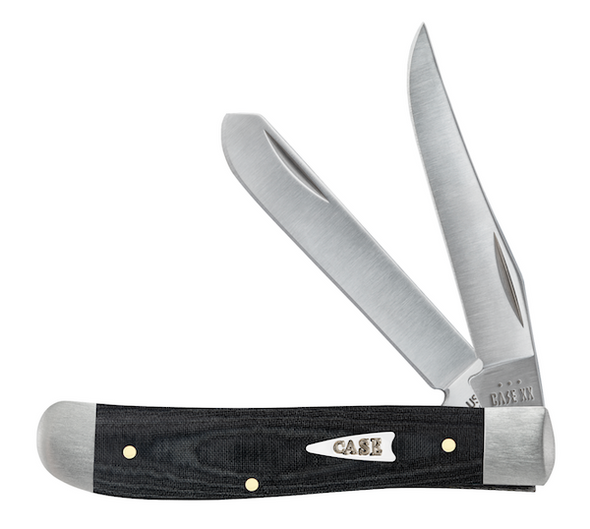 Case Cutlery Mini Trapper Knife with 3.5-inch Blade and Black Micarta Handles (Part #27822)