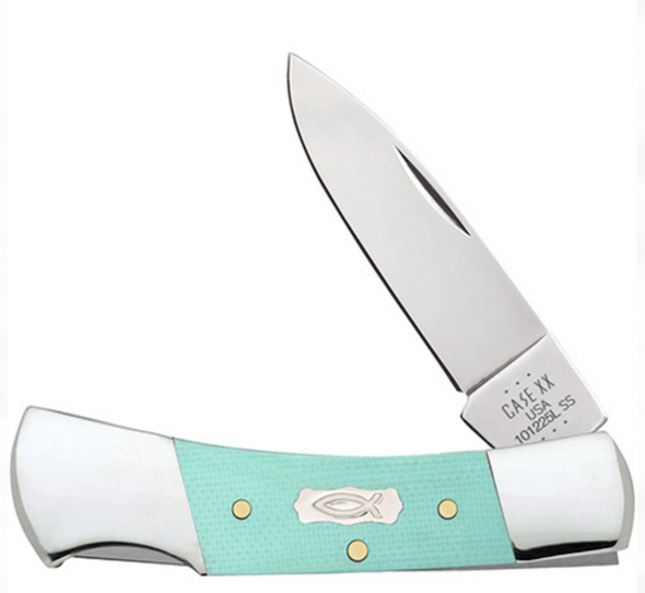 Case Cutlery LB 3-Inch Lockback Knife with Seafoam Green G-10 Handle - Part 18106