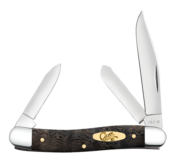 CASE Cutlery Curly Oak Wood Storage Case 3-Bowl 3-1/8 inch Model 14001