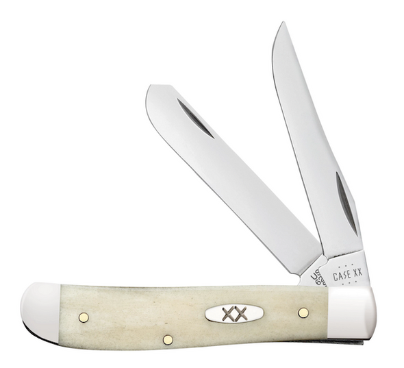 Case Cutlery 13313 Mini Trapper Pocket Knife with Natural Bone Handle, 3.5 Inch, Two-Blade