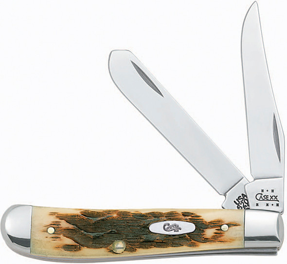 Case Cutlery Stockman 3-Blade Pocket Knife with Amber Bone Handle - Part #00128