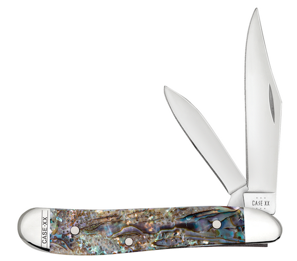Case Cutlery Peanut 2-Blade Pocket Knife with Abalone Handle and Storage Box - Part Number 12025