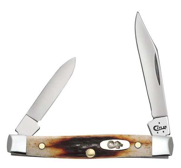 CASE Cutlery SM Pen 2-Blade 2 5/8 inch Red Stag Pocket Knife
