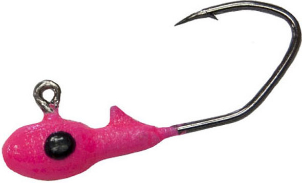 Gene Larew Lures CrappiePro 1/32 Sickle Jighead Pink, Pack of 10