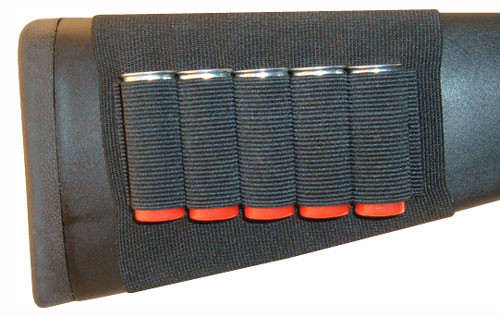 Grovtec Shell Sleeve for Shotgun Buttstock - Holds 5 Shells, Black Nylon Material, Model GTAC82