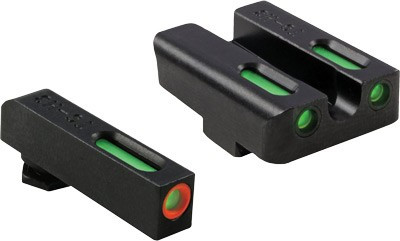 TruGlo Sight Set for Glock Low - Fixed Tritium and Fiber Optic Green with Orange Outline
