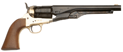 Traditions BP Revolver 1860 - 44 Caliber, 8-inch Blued Round Barrel with Walnut Grip