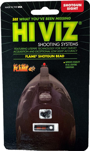 Hiviz Flame Shotgun Rib Front Sight - Red Bead Replacement for Vent Ribs, Part FL2005R