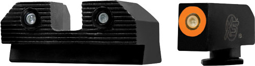 XS Sight Systems R3D 2.0 Night Sights for Glock 17, 19, 22 - Tritium Steel Front and Rear