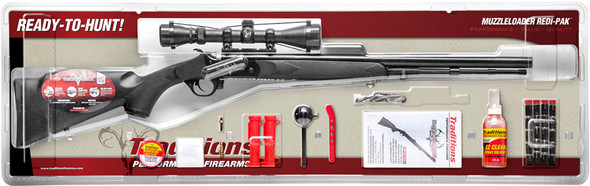 Traditions Buckstalker XT 50 Caliber Break Action Rifle with 3-9x40 Scope and Bluied Finish