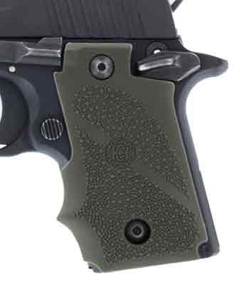 Hogue Rubber Grip for SIG Sauer P238 - OD Green Wrap Around with Finger Grooves