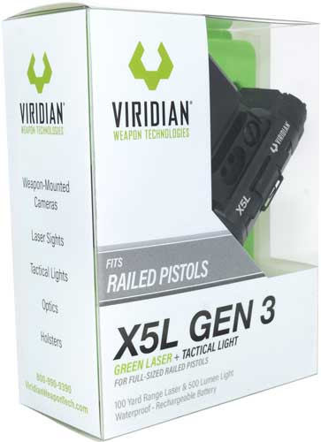 Viridian Laser/Light X5L Green - Rail Mount Laser Sight with Instant-On Activation