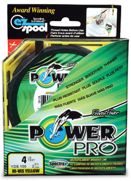 PowerPro Line 20 lb Test Yellow Braided Fishing Line, 300 Yards