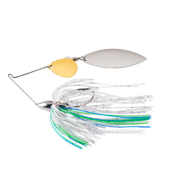 War Eagle Spinner Baits WE12NT08 Nickel Frame Tandem Willow Spinnerbait with Blue Herring Pattern