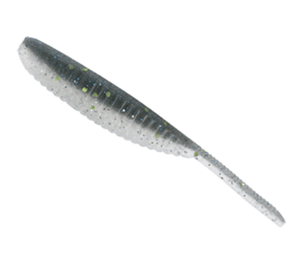 GSM Fishing 3" Shad Shape Worm Green Gizzard - 10 Pack