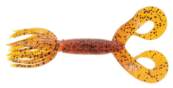 GSM Fishing 4" Double Tail Hula Grub Fire Craw - Pack of 10