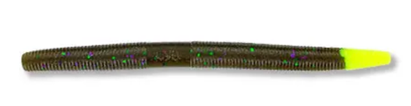 GSM Fishing Yama 5-Inch Senko Green Pumpkin with Chartreuse Tail (10 Pack)