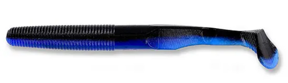 GSM Fishing 5.5" Swimming Senko Black with Blue Laminate (7 Pack)