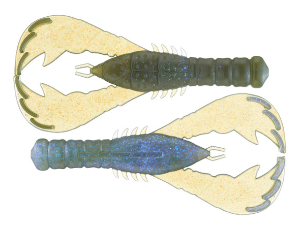 GSM Fishing 4-Inch Yama CRAW Watermelon Moondust Soft Plastic Baits (6 Pack)