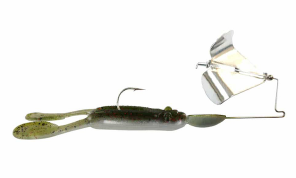 GSM Fishing BB 3/8 oz Tour Toad Buzzbait Silver with Watermelon Red Ghost Toad