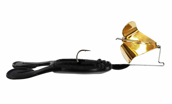 GSM Fishing BB 3/8 oz Tour Toad Buzzbait with Gold Blade and Black Toad