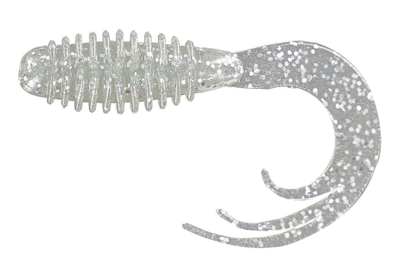 GSM Fishing RTTG212 2-Inch Ring Triple Tip Grub in Glow Silver, Pack of 10