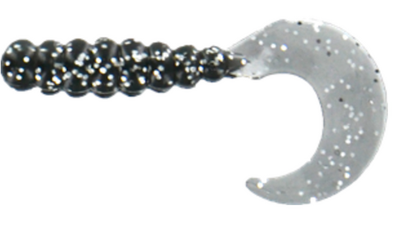 GSM Fishing BB 2-Inch Fat Grub Bait with Black Sparkle Finish, 10 Pack