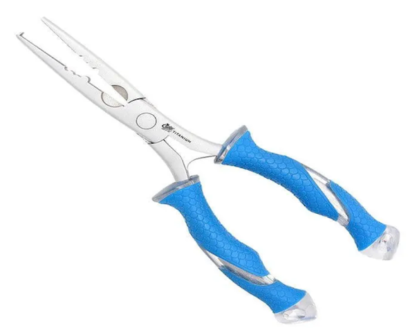 GSM Fishing CUDA 8-Inch Stainless Steel Pliers with Ring Splitter, Titanium Bonded