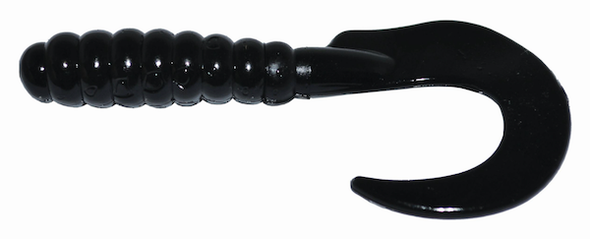 GSM Fishing BB 2-Inch Curl Tail Grub Black - Pack of 10