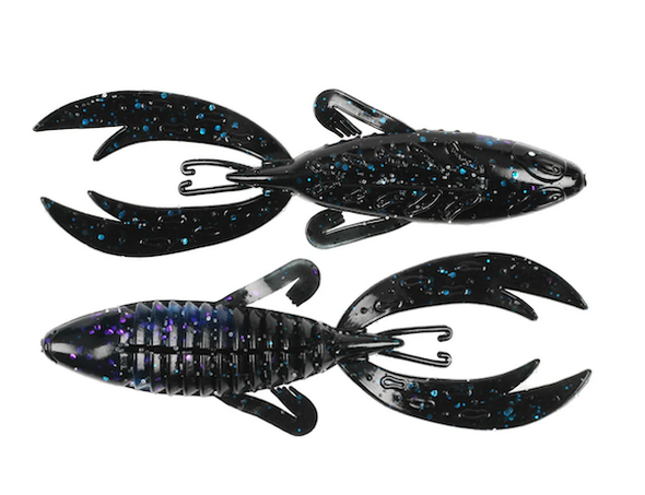 GSM Fishing Rojas Fight Frog 5-Inch Black Blue Flake Sapph-Lam Lures (Part #BBB-5RFF-09)