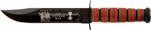 Ka-Bar Knives USMC Vietnam 7-Inch Fixed Blade with Leather Handle