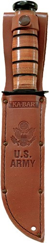 Ka-Bar Knives US Army Full-Size Fixed Blade Knife with Leather Handle and Sheath - Part #1220