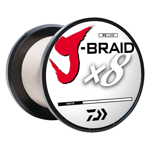Daiwa J-BRAID x8 Braided Line - 80 lbs, 300 Yards, White