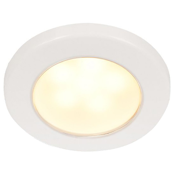 Hella Marine EuroLED 75 3-Inch Round Screw Mount Down Light - Warm White LED with White Plastic Rim - 12V
