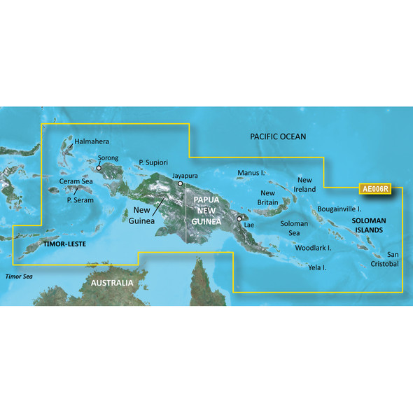 Garmin BlueChart g3 HD HXAE006R Marine Chart for Timor Leste and New Guinea - microSD/SD