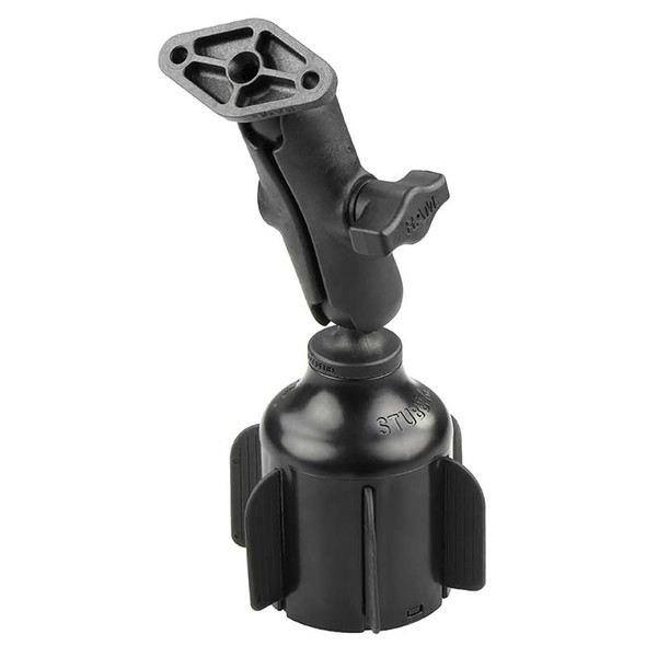 RAM Mounting Systems RAM Stubby Cup Holder Mount with Diamond Plate (Part RAP-B-299-4-238U)