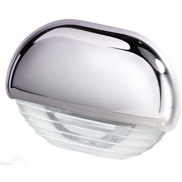 Hella Marine White LED Easy Fit Step Lamp with Chrome Cap – Waterproof Marine Lighting for Steps and Decks