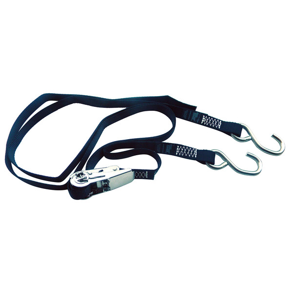 Rod Saver Stainless Steel Ratchet Gunwale Tie-Down - 1 inch x 16 feet, Heavy-Duty Marine Tie-Down