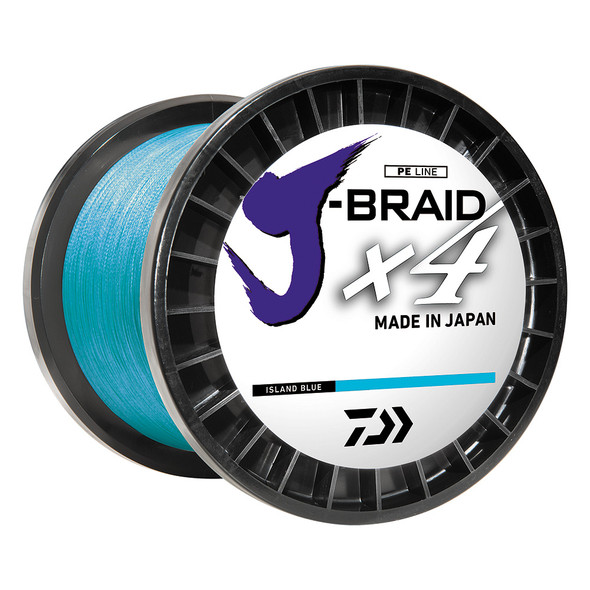 Daiwa J-BRAID x4 Braided Fishing Line - 30 lbs Test, 300 Yards, Island Blue