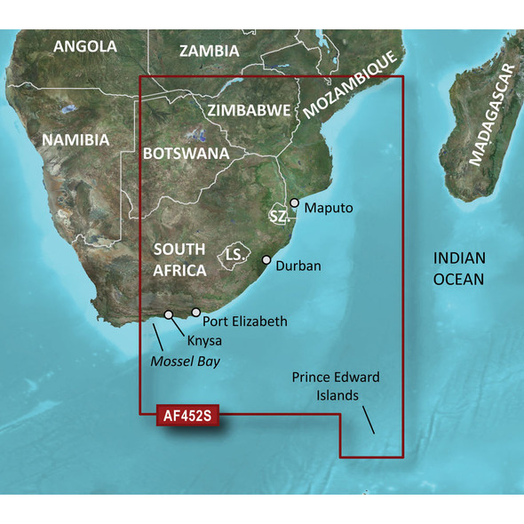 Garmin BlueChart g3 Vision HD VAF452S Marine Navigation Chart for Knysna to Beira - microSD/SD