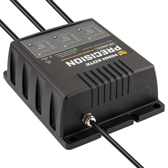 Minn Kota On-Board Precision Charger MK-330 PCL 3 Bank, 10 Amp Lithium Optimized Marine Battery Charger
