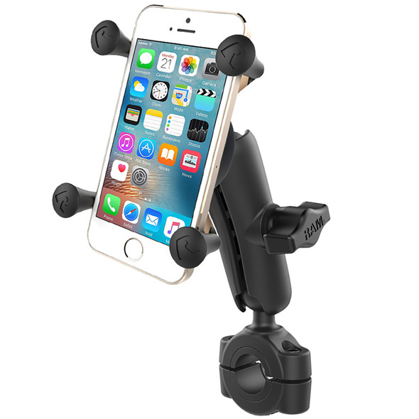 RAM Mounts RAM-B-408-75-1-UN7U Torque Handlebar/Rail Base with 1-Inch Ball and X-Grip Phone Holder