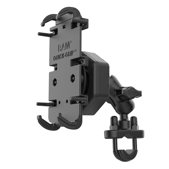RAM Mounting Systems RAM Quick-Grip XL Phone Mount with Vibe-Safe & U-Bolt Base - Short