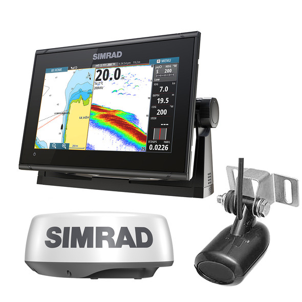 Simrad GO9 XSE Combo with Transom Mount Transducer 83/200 kHz and HALO20 Radar Package