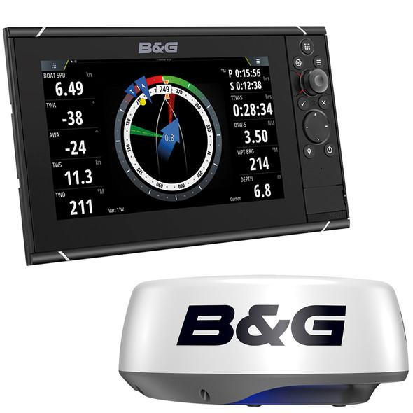 B&G Zeus 3S 12 Combo Sailing Display Radar Bundle with HALO20+ 20-Inch Radar Dome