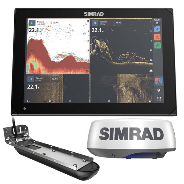 Simrad NSX 3012 Chartplotter Fishfinder with HALO20+ Radar and Active Imaging 3-in-1 Transducer Bundle