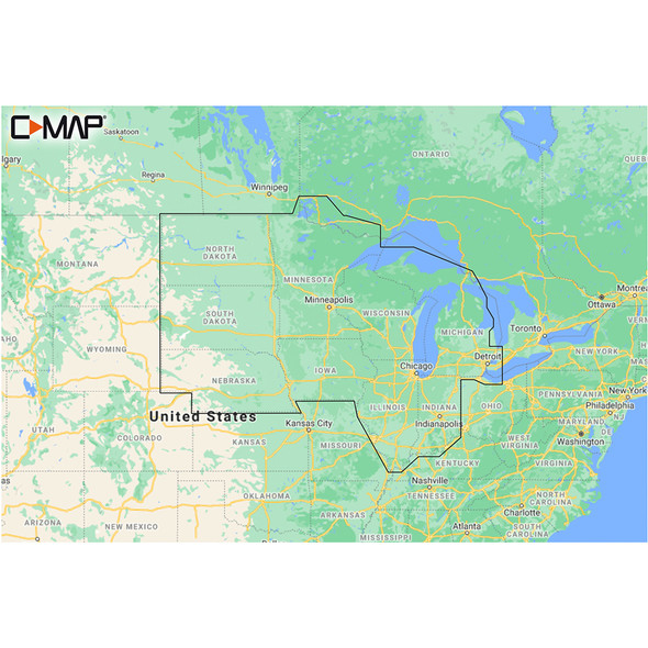 C-MAP M-NA-Y212-MS US Lakes North Central REVEAL Inland Chart for Marine Navigation