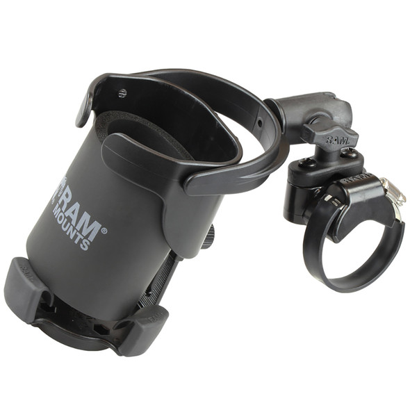 RAM Mounting Systems Level Cup XL Low Profile Mount with Large Strap Clamp Base for Insulated Cups and Water Bottles