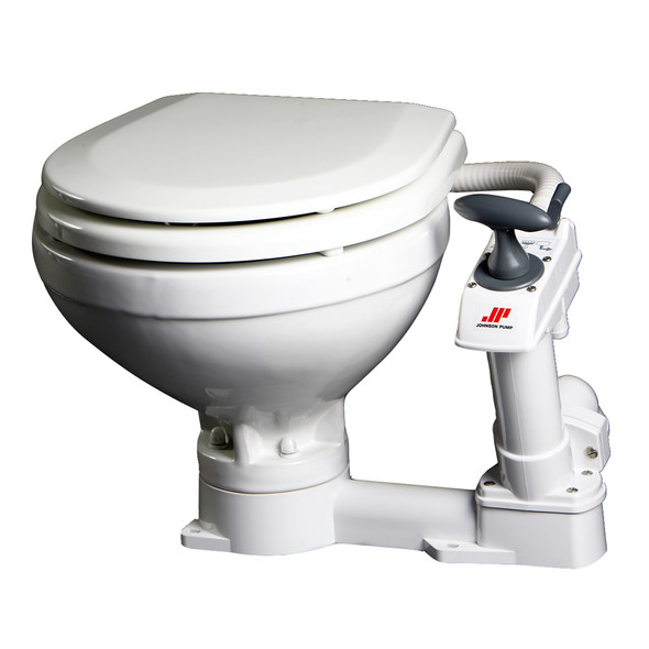 Johnson Pump AquaT Marine Compact Manual Toilet - Reliable and Quiet Marine Bathroom Solution