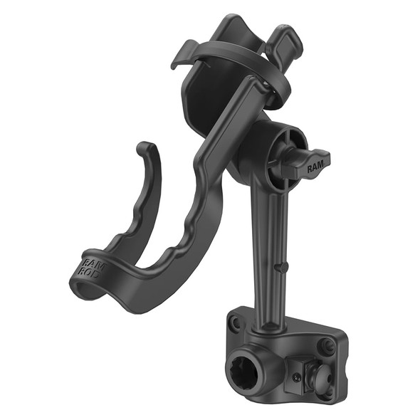 RAM Mounting Systems RAM-114-BMP Fishing Rod Holder with Plunger Bulkhead Base